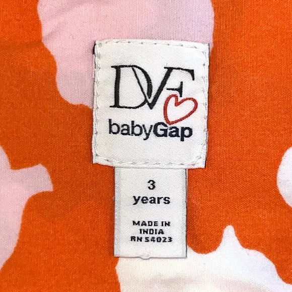 DVF+Baby Gap collab wrap dress, 100% cotton, white with green/black/orange/pink - Picture 8 of 10
